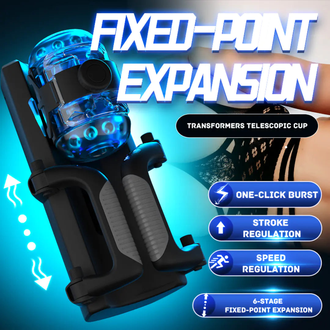 ZDX5 Stoß-Masturbator, faltbar, Version 10, Vibrationsstufen, 6 Segmente, Fixpunkt, mit Griff