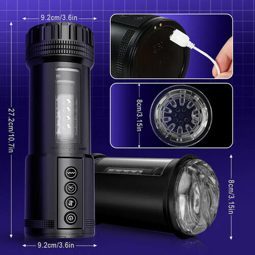 Elektrischer Masturbator für Männer – 3-in-1 Stoß-, Saug-