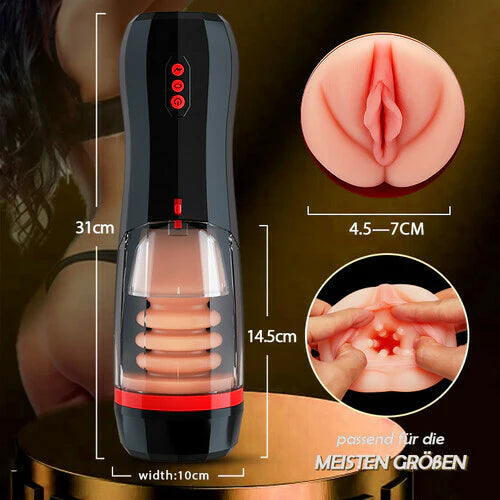 4 IN 1 Realistischer Masturbator mit Stoßfunktion