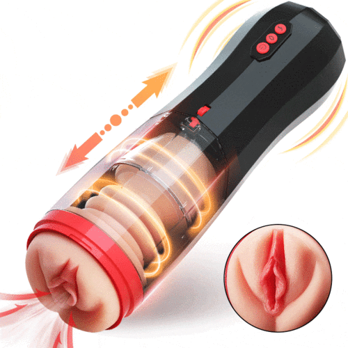 4 IN 1 Realistischer Masturbator mit Stoßfunktion