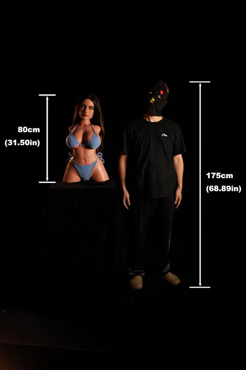 Eliza: 80 cm / 2 ft 7 G-Cup Realistische Silikon-Sexpuppe Torso