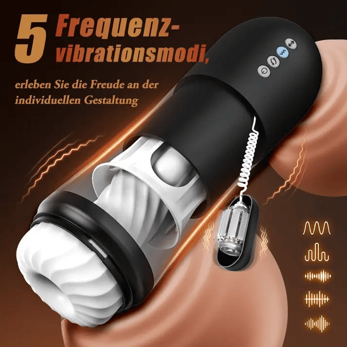 MT5: Rocket Cup Masturabtor 3 Rotierend 5 Vibrierend Dehnbar & Heizen