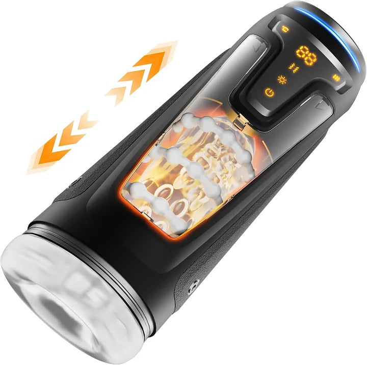 Vielfraß – Masturbator für Männer mit 9 Vibrationsmodi, 8 Stoßstufen und 2 Heizfunktionen