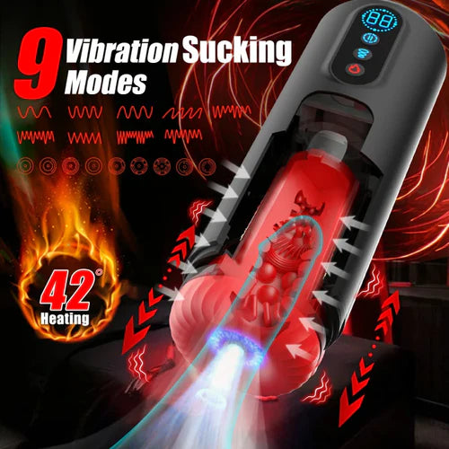 Elektrischer Masturbator für Männer mit Stoß-, Saug- & Heizfunktion