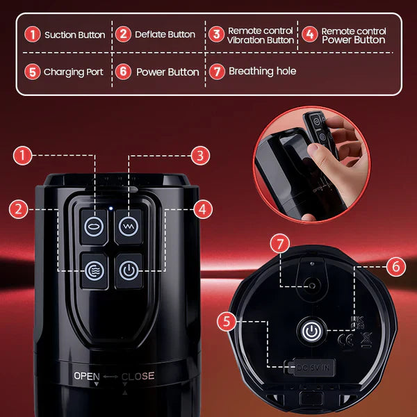 XV9: Blowmotion Saug-Vibrations-Oral-Männlicher Masturbator