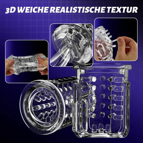 Elektrischer Masturbator für Männer – 3-in-1 Stoß-, Saug-