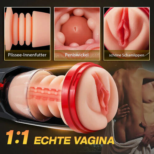 4 IN 1 Realistischer Masturbator mit Stoßfunktion