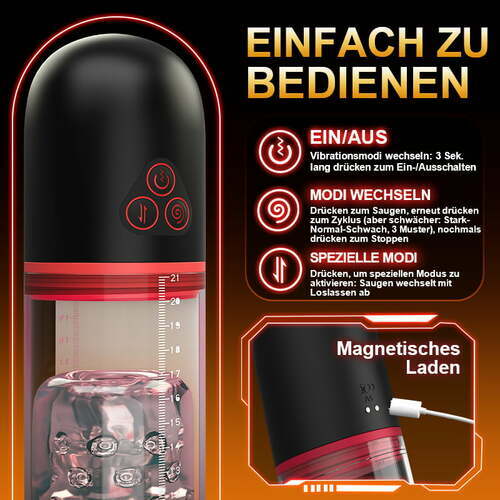 MP53：2 IN1 9 Vibration 3 Saugmodi Penispumpe