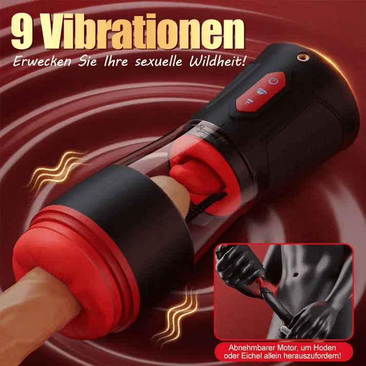 MS5：9 Vibrierende, 9 Saugende, 9 Rotierende, Hörbare Blowjob Masturbator mit Ko