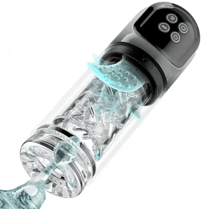 MT9:7 Saugen Dual-Temperatur SPA Boner Enlarger 7 Rotierende 360° Massage Masturbator