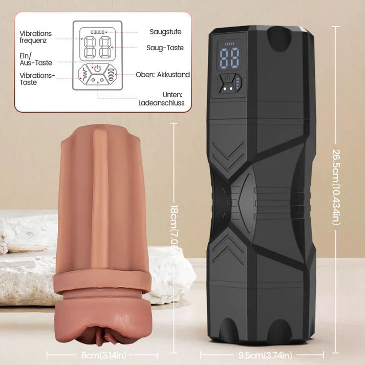 MV20：5 Saugstufen 9 Vibrationsmodi groß Realistischer Masturbator