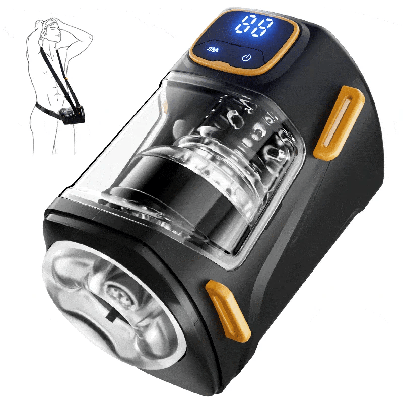 MTX: Tragbarer 9 Stoß- & Vibrationsfreihändiger Männlicher Stroker