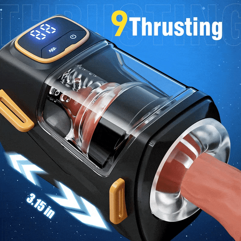 MTX: Tragbarer 9 Stoß- & Vibrationsfreihändiger Männlicher Stroker