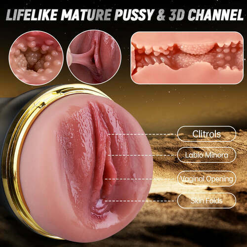 Realistischer Pocket Pussy Stroker mit Tiefenkanal