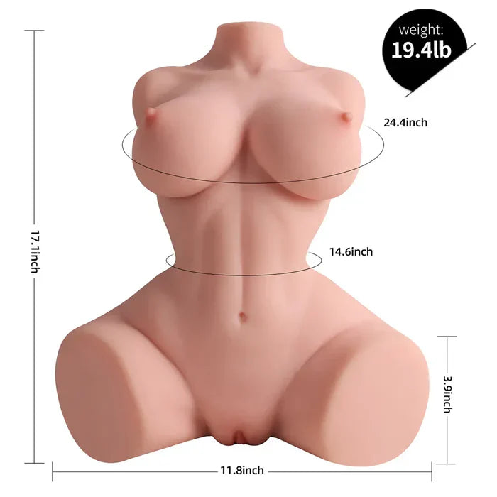 8,75kg Masturbator Torso sexpupe Weiblich Weiche Gel Brüste Maß- und Größenangaben